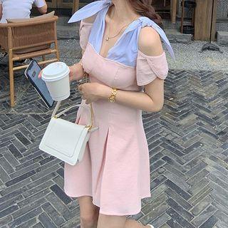 Bow Shoulder Strappy A-line Dress