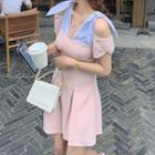 Bow Shoulder Strappy A-line Dress