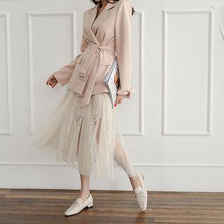 Tulle-godet Long Lace Skirt