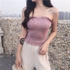 Plain Frilled Cropped Tube Top