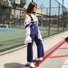 Embroidered High-waist Jumper Pants