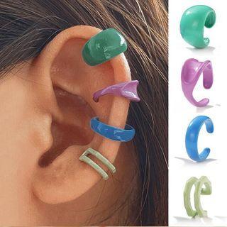 Set Of 4: Resin Ear Cuff 53547 - Purple & Blue - One Size