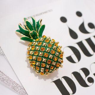 Rhinestone Pineapple Brooch As Shown In Figure - One Size
