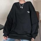 Lettering Sweatshirt / Waist Bag / Set