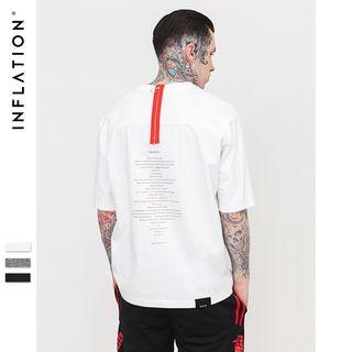 Oversized Zipper-back Printed T-shirt