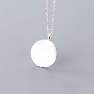 925 Sterling Silver Disc Pendant Choker Silver - One Size