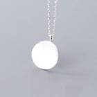 925 Sterling Silver Disc Pendant Choker Silver - One Size