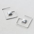 925 Sterling Silver Marble Geometric Earrings