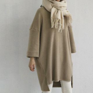 Dip-back Brushed-fleece T-shirt Dress
