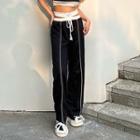 Contrast Trim High Waist Wide Leg Sweatpants