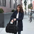 Crew-neck Wool Rib-knit Cardigan