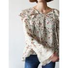 Floral Patterned Ruffle-trim Top