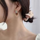 Disc & Hoop Sterling Silver Dangle Earring 1 Pair - Disc & Hoop Sterling Silver Dangle Earring - Gold & Brown - One Size