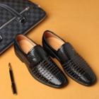 Croc Grain Perforated Loafers