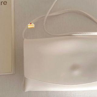 Faux Leather Crossbody Bag Creamy White - One Size