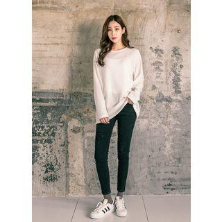 Brushed Fleece-lined Banded-waist Pants