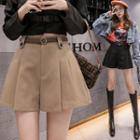 High-waist Pleated Wide-leg Shorts