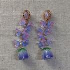 Flower Resin Alloy Dangle Earring 1 Pair - Purple - One Size