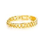 Fashion Personality Plated Gold Motorcycle Chain 316l Stainless Steel Asymmetric Bracelet Golden - One Size