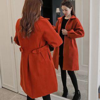 Puff-sleeve Zip Coat