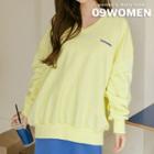 Plus Size Someday Embroidered V-neck Sweatshirt