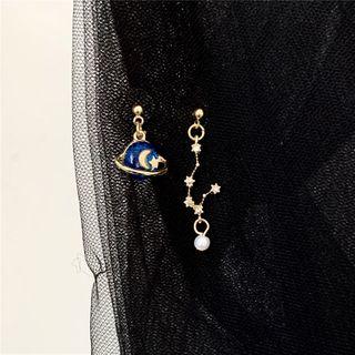 Asymmetrical Planet Drop Earring