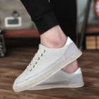 Lace-up Straw Outsole Canvas Sneakers