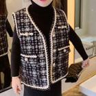 Family Matching Tweed Buttoned Vest