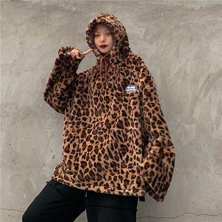 Fleece Leopard Hoodie