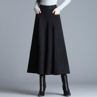 High-waist Woolen Wide-leg Pants