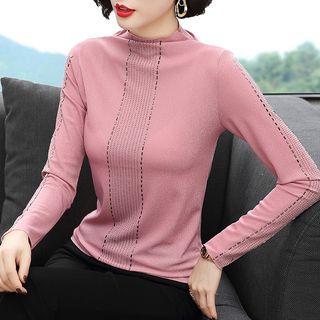 Studded Long-sleeve Knit Top