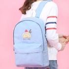 Cake Print Canvas Backpack