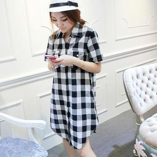Check Shirt Dress