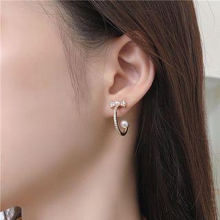 Open Hoop Sterling Silver Ear Stud Ear Stud - 1 Pair - Gold - One Size