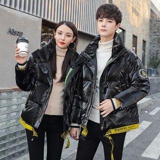 Lettering Padded Zip-up Jacket