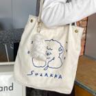 Embroidered Tote Bag / Bag Charm / Set
