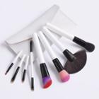 Set Of 8: Makeup Brush + Bag Set Of 8 - Makeup Brush & Bag - Black & White - One Size