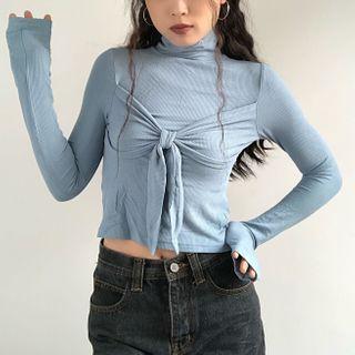 Long-sleeve Ribbon T-shirt
