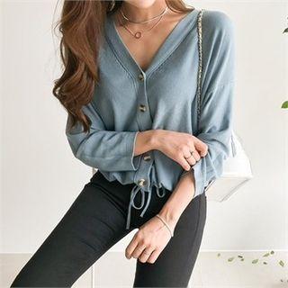 Drawcord Loose-fit Cardigan