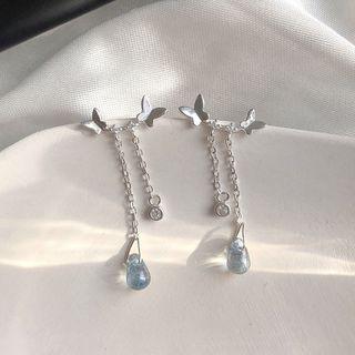 Butterfly Earring 1 Pair - Silver - One Size