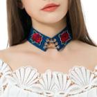 Embroidered Flower Choker