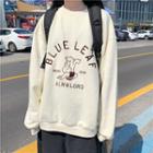 Long-sleeve Embroidered Sweatshirt Off-white - One Size