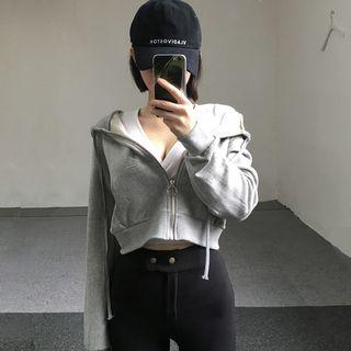 Cropped Zip Hoodie