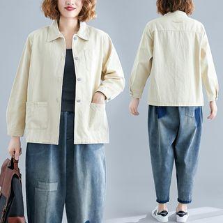 Plain Polo-neck Jacket