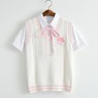 Milk Carton Embroidered Knit Vest