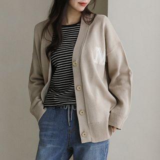 M Colored V-neck Cardigan