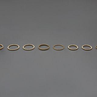 Various Slim Ring Set Of 8 Gold - One Size