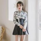A-line Mini Hanbok Skirt Charcoal Gray - One Size