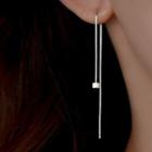 Cube Sterling Silver Fringed Earring
