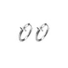 Star Alloy Hoop Earring 1 Pair - Eh1209 - Silver - One Size